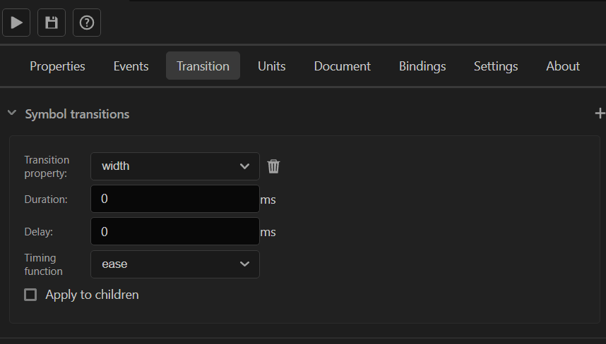 All transition properties set